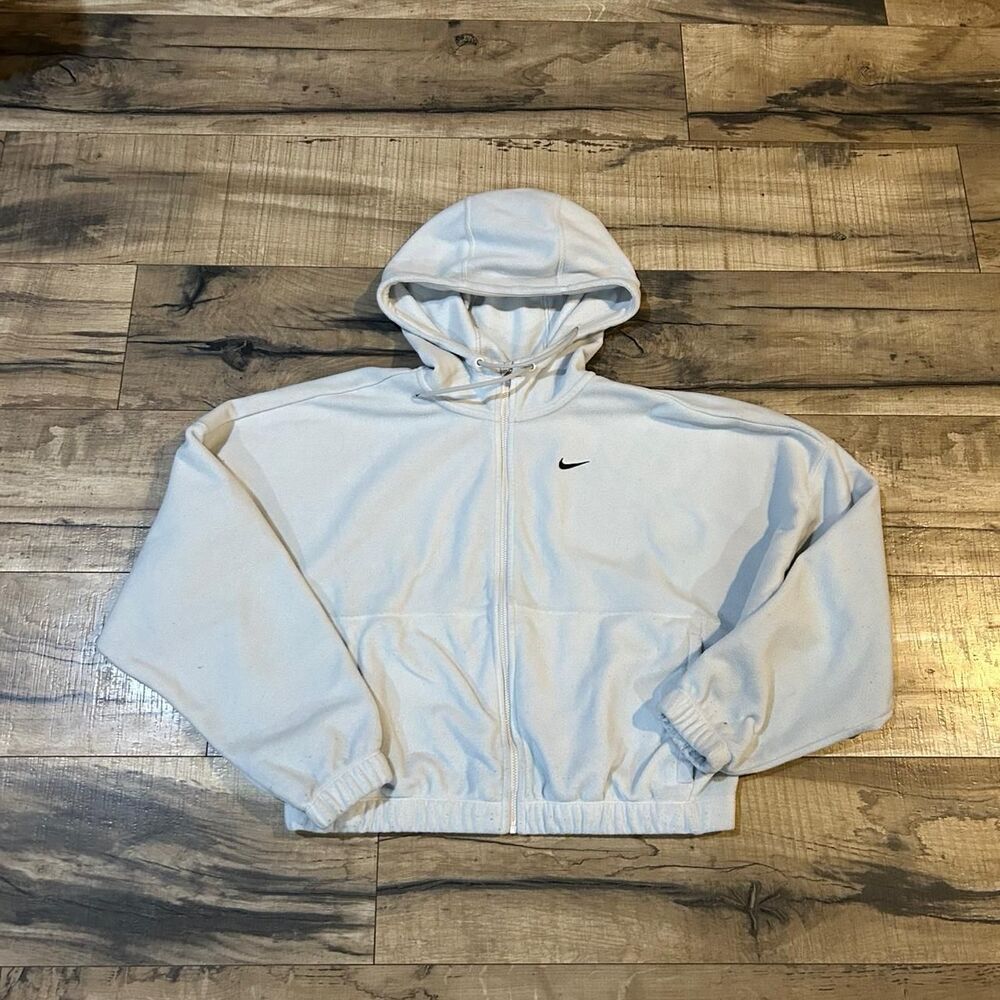 Nike Women's White and Grey Hoodie